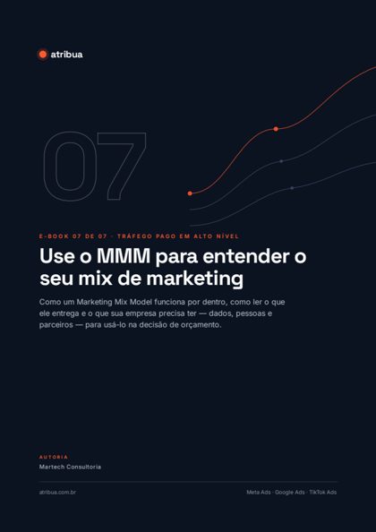 Capa do e-book 07 da Atribua: Marketing Mix Modeling (MMM)